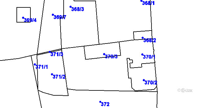 Parcela st. 370/3 v KÚ Holice u Olomouce, Katastrální mapa