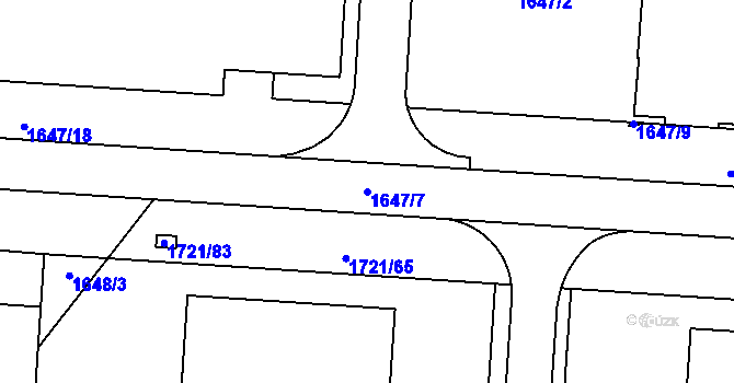 Parcela st. 1647/7 v KÚ Holice u Olomouce, Katastrální mapa