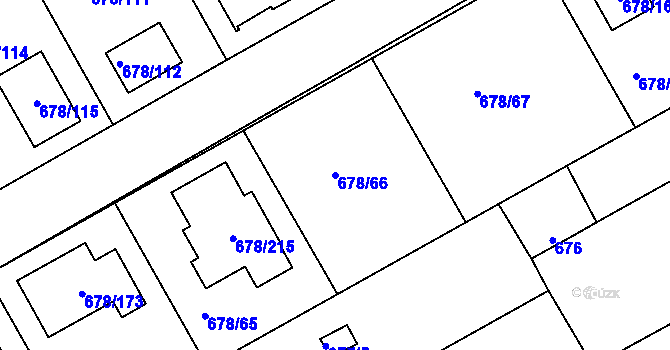 Parcela st. 678/66 v KÚ Holice u Olomouce, Katastrální mapa