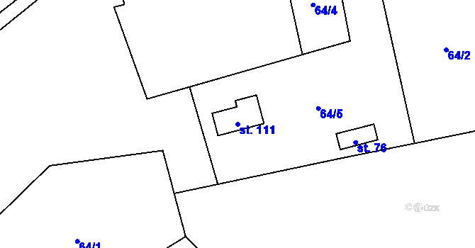 Parcela st. 111 v KÚ Horní Lochov, Katastrální mapa