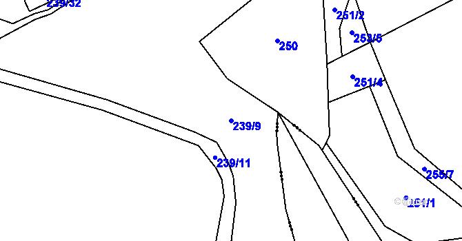 Parcela st. 239/9 v KÚ Horní Lochov, Katastrální mapa