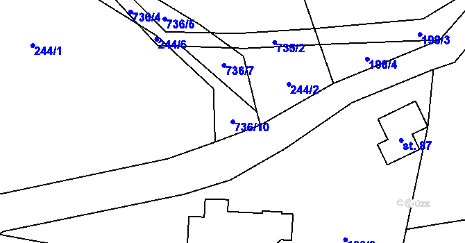 Parcela st. 736/10 v KÚ Horní Lochov, Katastrální mapa