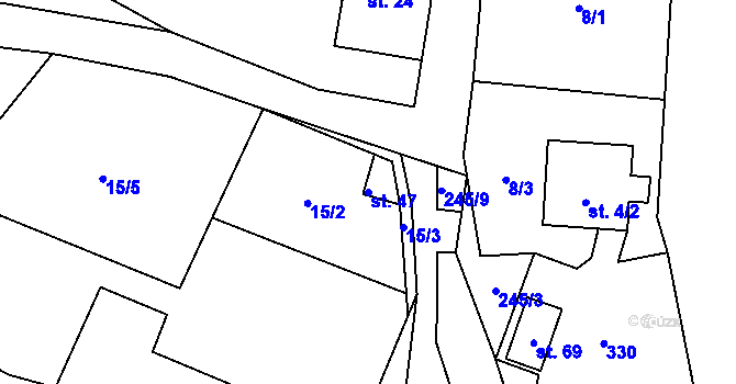Parcela st. 47 v KÚ Ohaveč, Katastrální mapa
