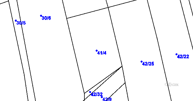 Parcela st. 41/4 v KÚ Ohaveč, Katastrální mapa