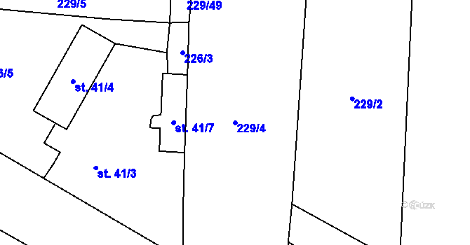 Parcela st. 229/4 v KÚ Ohaveč, Katastrální mapa