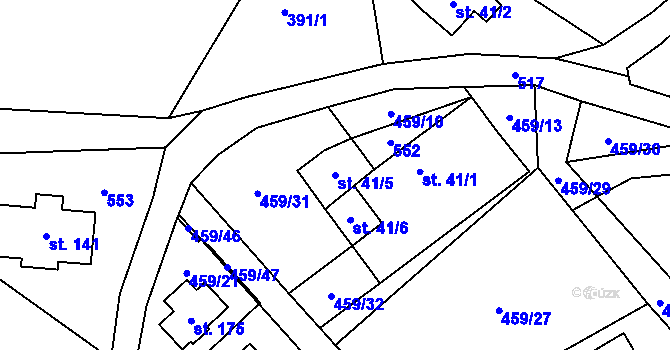 Parcela st. 41/5 v KÚ Pařezská Lhota, Katastrální mapa