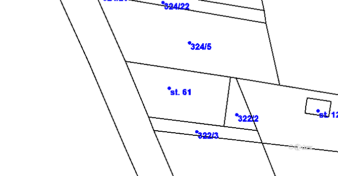 Parcela st. 61 v KÚ Pařezská Lhota, Katastrální mapa