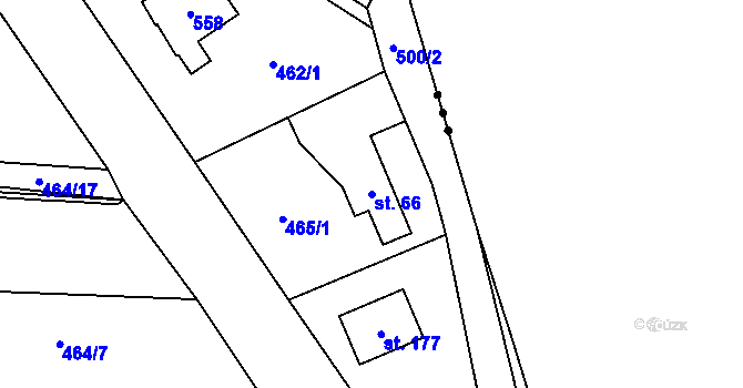 Parcela st. 66 v KÚ Pařezská Lhota, Katastrální mapa