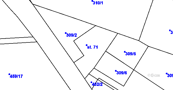 Parcela st. 71 v KÚ Pařezská Lhota, Katastrální mapa