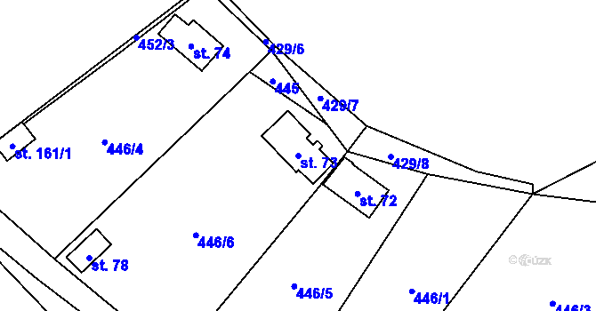 Parcela st. 73 v KÚ Pařezská Lhota, Katastrální mapa