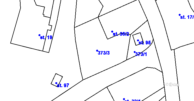 Parcela st. 373/3 v KÚ Pařezská Lhota, Katastrální mapa