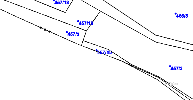 Parcela st. 457/15 v KÚ Pařezská Lhota, Katastrální mapa