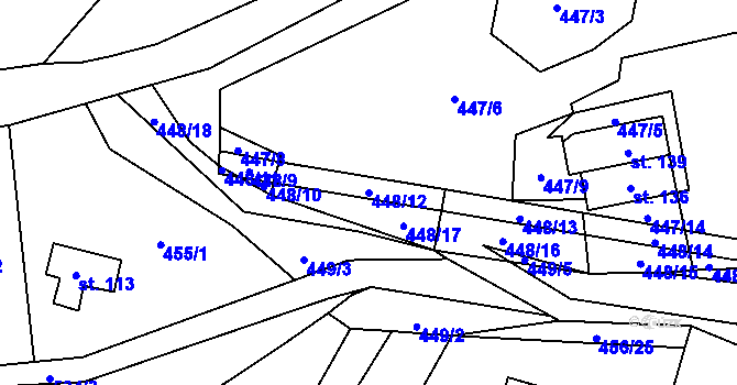 Parcela st. 448/12 v KÚ Pařezská Lhota, Katastrální mapa