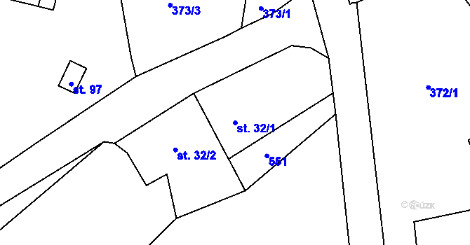 Parcela st. 32/1 v KÚ Pařezská Lhota, Katastrální mapa