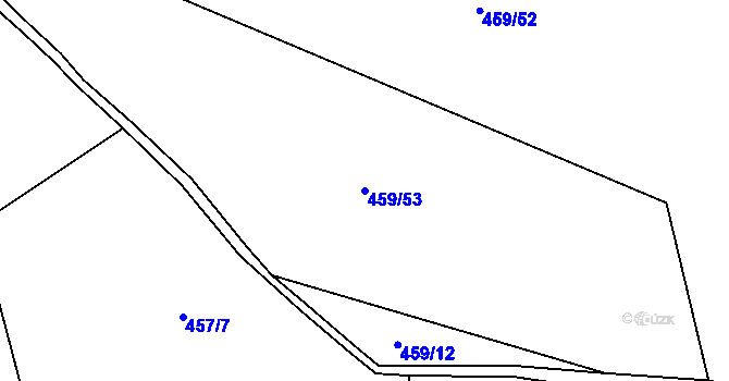 Parcela st. 459/53 v KÚ Pařezská Lhota, Katastrální mapa