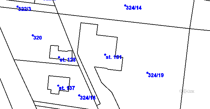 Parcela st. 181 v KÚ Pařezská Lhota, Katastrální mapa