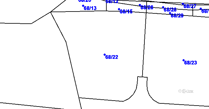 Parcela st. 68/22 v KÚ Prachov, Katastrální mapa
