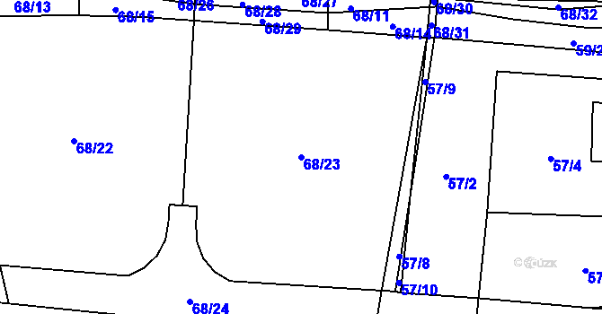Parcela st. 68/23 v KÚ Prachov, Katastrální mapa