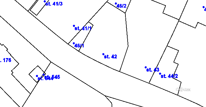 Parcela st. 42 v KÚ Holohlavy, Katastrální mapa