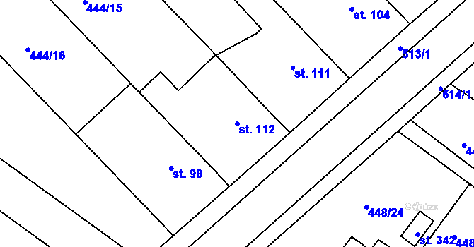 Parcela st. 112 v KÚ Holohlavy, Katastrální mapa