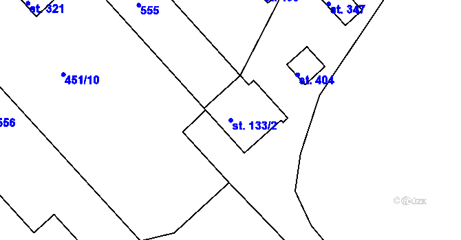 Parcela st. 133/2 v KÚ Holohlavy, Katastrální mapa