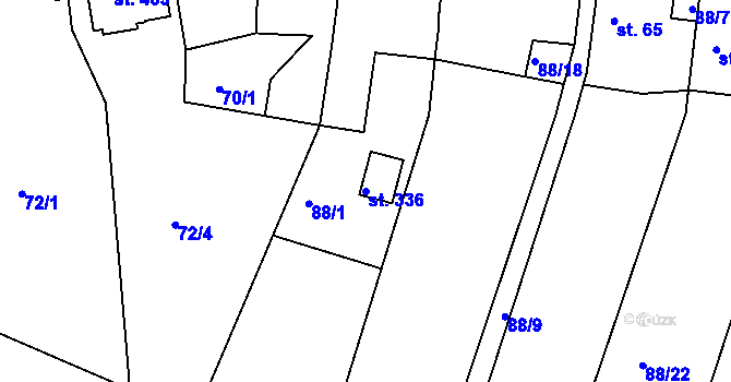 Parcela st. 336 v KÚ Holohlavy, Katastrální mapa