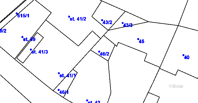 Parcela st. 46/2 v KÚ Holohlavy, Katastrální mapa