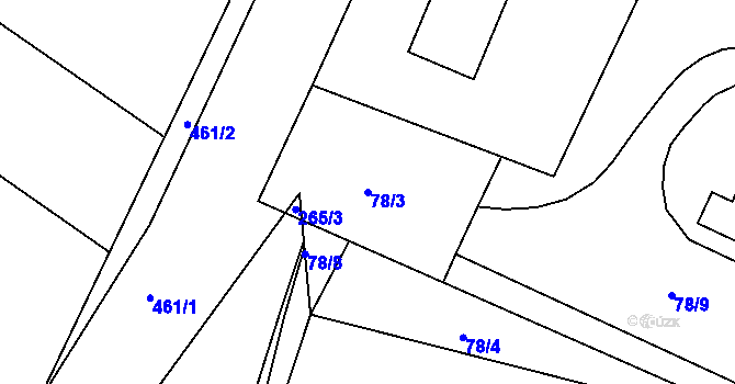 Parcela st. 78/3 v KÚ Holohlavy, Katastrální mapa