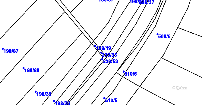 Parcela st. 239/35 v KÚ Holohlavy, Katastrální mapa