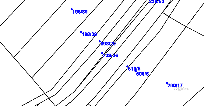 Parcela st. 239/36 v KÚ Holohlavy, Katastrální mapa
