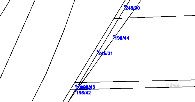 Parcela st. 245/31 v KÚ Holohlavy, Katastrální mapa