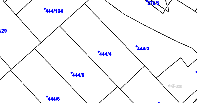 Parcela st. 444/4 v KÚ Holohlavy, Katastrální mapa