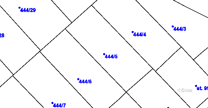 Parcela st. 444/5 v KÚ Holohlavy, Katastrální mapa
