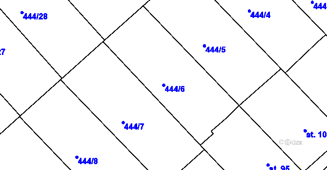 Parcela st. 444/6 v KÚ Holohlavy, Katastrální mapa