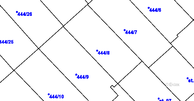 Parcela st. 444/8 v KÚ Holohlavy, Katastrální mapa