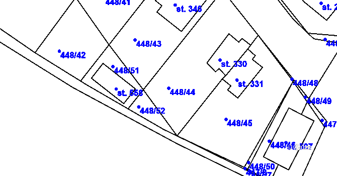 Parcela st. 448/44 v KÚ Holohlavy, Katastrální mapa