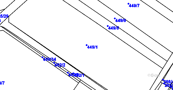 Parcela st. 449/1 v KÚ Holohlavy, Katastrální mapa