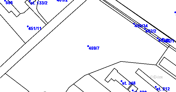 Parcela st. 459/7 v KÚ Holohlavy, Katastrální mapa