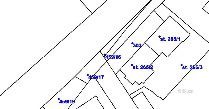Parcela st. 459/16 v KÚ Holohlavy, Katastrální mapa