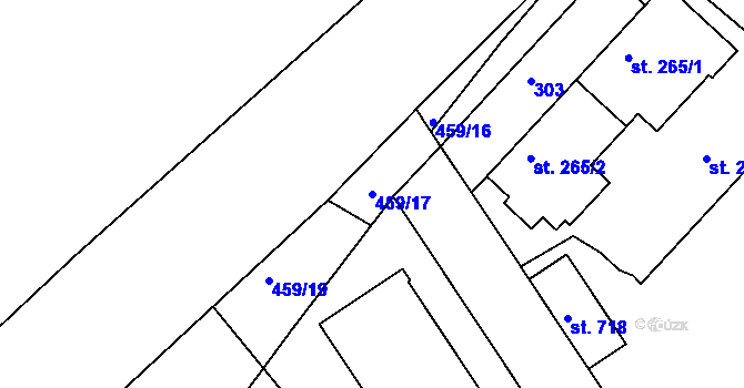 Parcela st. 459/17 v KÚ Holohlavy, Katastrální mapa