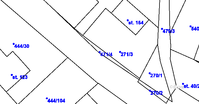 Parcela st. 471/4 v KÚ Holohlavy, Katastrální mapa