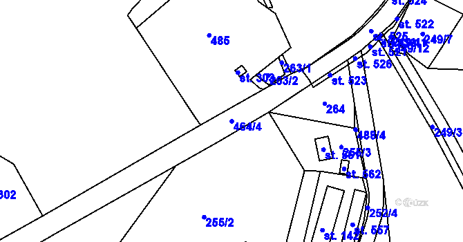 Parcela st. 464/4 v KÚ Holohlavy, Katastrální mapa