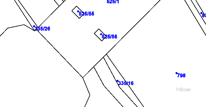 Parcela st. 525/3 v KÚ Holohlavy, Katastrální mapa
