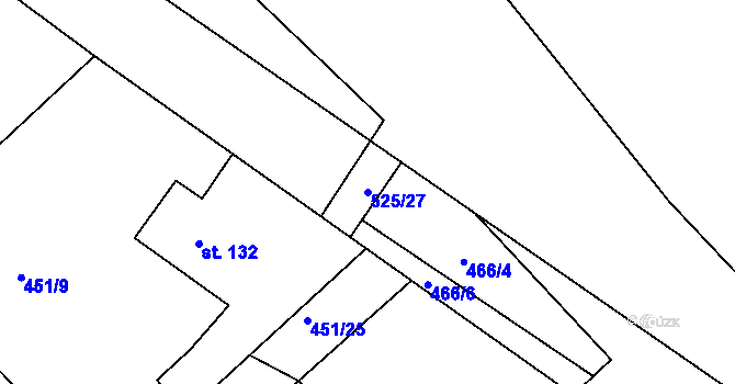 Parcela st. 525/27 v KÚ Holohlavy, Katastrální mapa