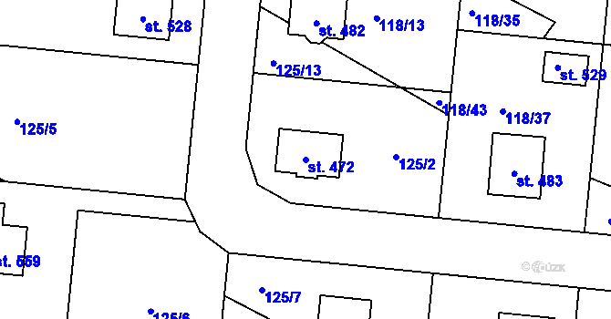 Parcela st. 472 v KÚ Holohlavy, Katastrální mapa