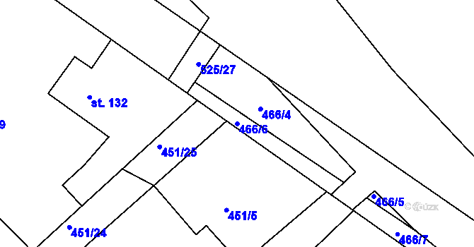 Parcela st. 466/6 v KÚ Holohlavy, Katastrální mapa