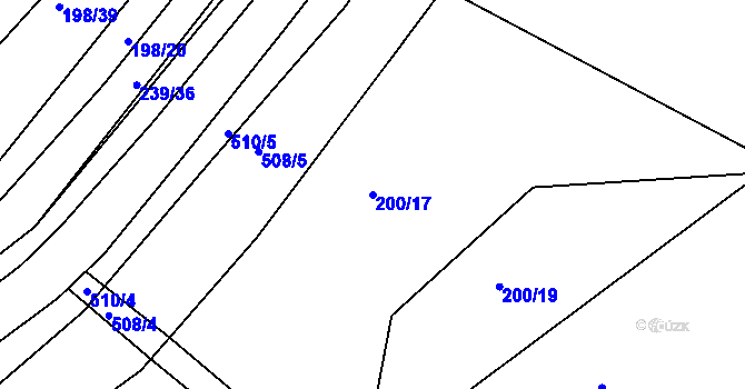 Parcela st. 200/17 v KÚ Holohlavy, Katastrální mapa