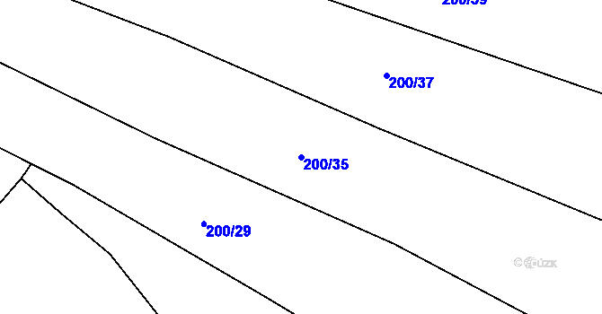 Parcela st. 200/35 v KÚ Holohlavy, Katastrální mapa