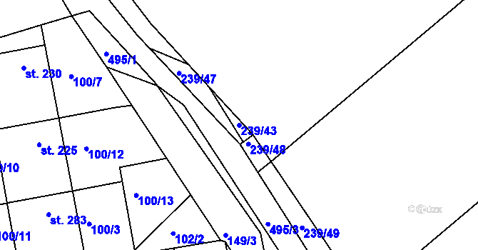 Parcela st. 239/43 v KÚ Holohlavy, Katastrální mapa