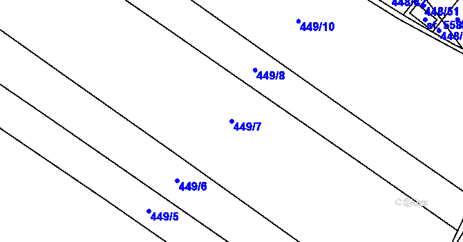 Parcela st. 449/7 v KÚ Holohlavy, Katastrální mapa
